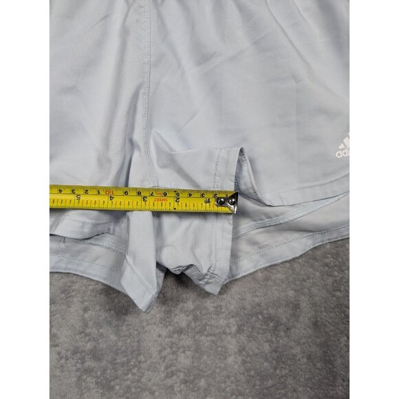 Adidas Pacer 3 Stripes Shorts Womens Medium Blue Athletic Training Performance - Picture 6 of 12